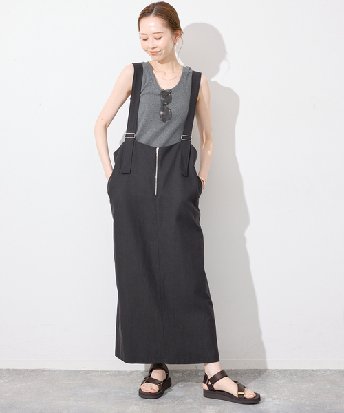 SLOBE IENA(スローブイエナ)の「《シリーズあり》コットンリブタンクトップ(タンクトップ・レディース・チャコールグレー/ホワイト/ピンク/ボルドー・FREE)」の5枚目の写真