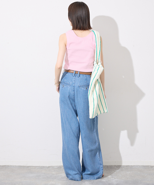 SLOBE IENA(スローブイエナ)の「《シリーズあり》コットンリブタンクトップ(タンクトップ・レディース・チャコールグレー/ホワイト/ピンク/ボルドー・FREE)」の15枚目の写真