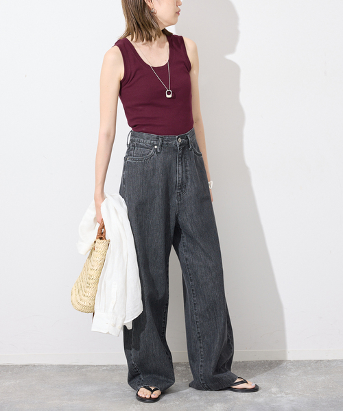 SLOBE IENA(スローブイエナ)の「《シリーズあり》コットンリブタンクトップ(タンクトップ・レディース・チャコールグレー/ホワイト/ピンク/ボルドー・FREE)」の20枚目の写真