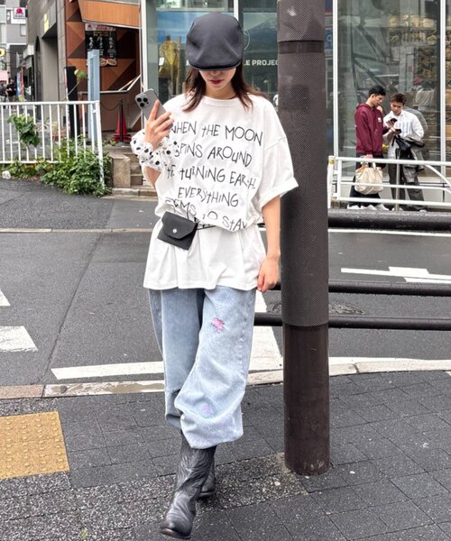 CIAOPANIC TYPY（チャオパニックティピー）の「【UNISEX】アソート落書きBIGロゴTEE（Tシャツ/カットソー・レディース・ホワイト/ホワイト系その他/ネイビー・ONE SIZE）」の12枚目の写真