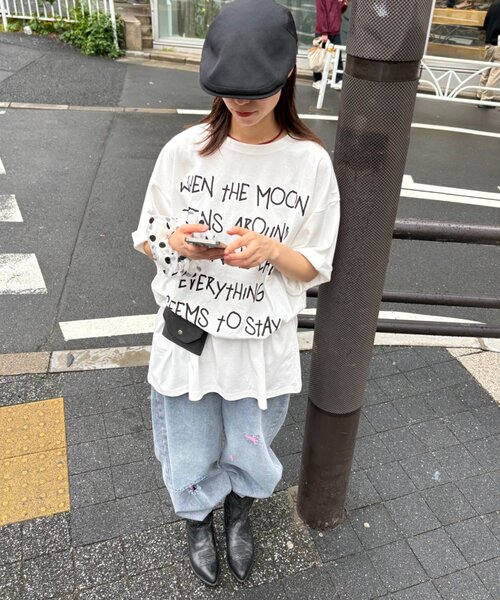 CIAOPANIC TYPY（チャオパニックティピー）の「【UNISEX】アソート落書きBIGロゴTEE（Tシャツ/カットソー・レディース・ホワイト/ホワイト系その他/ネイビー・ONE SIZE）」の6枚目の写真