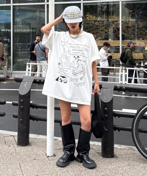 CIAOPANIC TYPY（チャオパニックティピー）の「【UNISEX】アソート落書きBIGロゴTEE（Tシャツ/カットソー・レディース・ホワイト/ホワイト系その他/ネイビー・ONE SIZE）」の5枚目の写真
