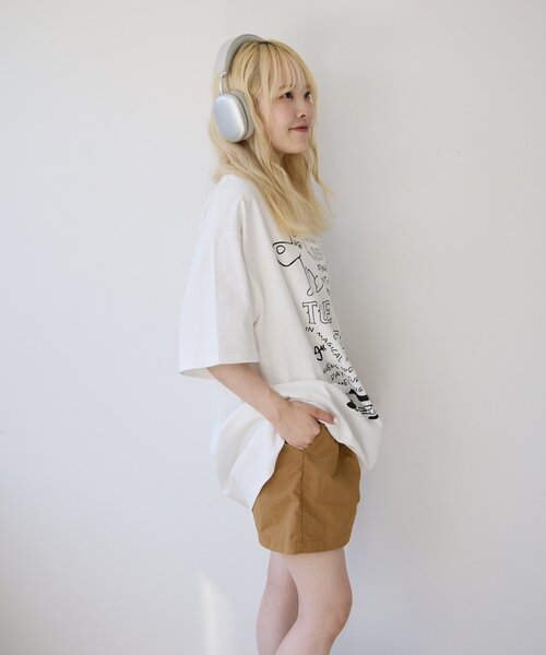 CIAOPANIC TYPY(チャオパニックティピー)の「【UNISEX】アソート落書きBIGロゴTEE(Tシャツ/カットソー・レディース・ホワイト/ホワイト系その他/ネイビー・ONE SIZE)」の17枚目の写真