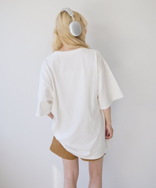 CIAOPANIC TYPY(チャオパニックティピー)の「【UNISEX】アソート落書きBIGロゴTEE(Tシャツ/カットソー・レディース・ホワイト/ホワイト系その他/ネイビー・ONE SIZE)」の18枚目の写真