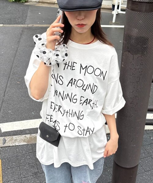 CIAOPANIC TYPY(チャオパニックティピー)の「【UNISEX】アソート落書きBIGロゴTEE(Tシャツ/カットソー・レディース・ホワイト/ホワイト系その他/ネイビー・ONE SIZE)」の22枚目の写真