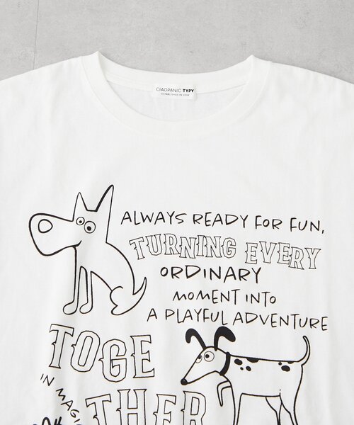 CIAOPANIC TYPY（チャオパニックティピー）の「【UNISEX】アソート落書きBIGロゴTEE（Tシャツ/カットソー・レディース・ホワイト/ホワイト系その他/ネイビー・ONE SIZE）」の13枚目の写真