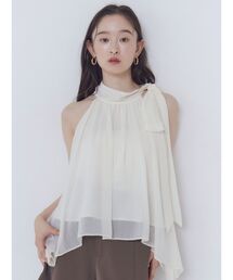 LAGUNAMOON（ラグナムーン）の「アメスリボータイブラウス 【夏服】 【オフィスカジュアル】【シアートップス】（シャツ/ブラウス）」