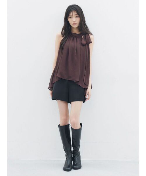 LAGUNAMOON(ラグナムーン)の「アメスリボータイブラウス 【夏服】 【オフィスカジュアル】【シアートップス】(シャツ/ブラウス・レディース・ラベンダー/ブラウン/アイボリー・FREE)」の10枚目の写真