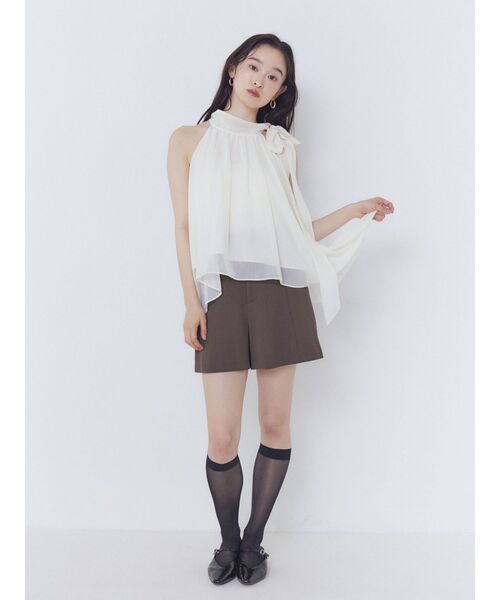 LAGUNAMOON(ラグナムーン)の「アメスリボータイブラウス 【夏服】 【オフィスカジュアル】【シアートップス】(シャツ/ブラウス・レディース・ラベンダー/ブラウン/アイボリー・FREE)」の15枚目の写真