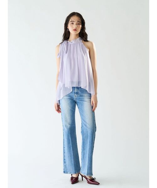 LAGUNAMOON(ラグナムーン)の「アメスリボータイブラウス 【夏服】 【オフィスカジュアル】【シアートップス】(シャツ/ブラウス・レディース・ラベンダー/ブラウン/アイボリー・FREE)」の17枚目の写真