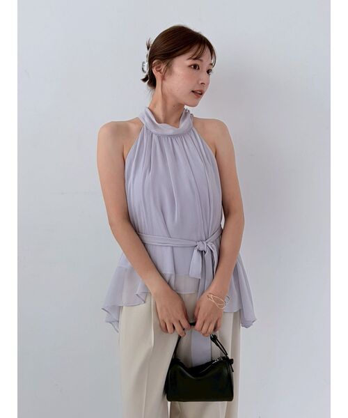 LAGUNAMOON(ラグナムーン)の「アメスリボータイブラウス 【夏服】 【オフィスカジュアル】【シアートップス】(シャツ/ブラウス・レディース・ラベンダー/ブラウン/アイボリー・FREE)」の19枚目の写真