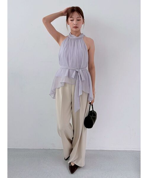 LAGUNAMOON(ラグナムーン)の「アメスリボータイブラウス 【夏服】 【オフィスカジュアル】【シアートップス】(シャツ/ブラウス・レディース・ラベンダー/ブラウン/アイボリー・FREE)」の20枚目の写真