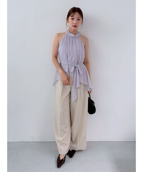 LAGUNAMOON(ラグナムーン)の「アメスリボータイブラウス 【夏服】 【オフィスカジュアル】【シアートップス】(シャツ/ブラウス・レディース・ラベンダー/ブラウン/アイボリー・FREE)」の21枚目の写真