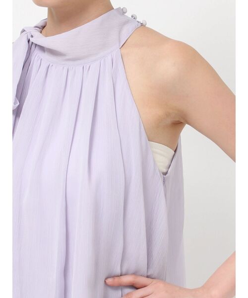 LAGUNAMOON(ラグナムーン)の「アメスリボータイブラウス 【夏服】 【オフィスカジュアル】【シアートップス】(シャツ/ブラウス・レディース・ラベンダー/ブラウン/アイボリー・FREE)」の7枚目の写真