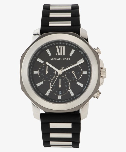MICHAEL KORS(マイケルコース)の「PRESCOTT シリコン クロノ ウォッチ(アナログ腕時計・メンズ・ブラック・FREE)」の1枚目の写真