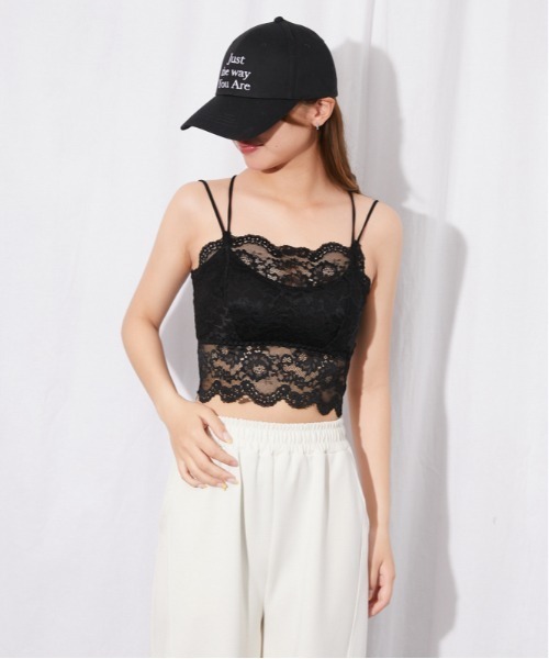 GORGE（ゴージ）の「《総レース×クロスストラップ》キャミソール／全3色（キャミソール・レディース・オフホワイト/ピンク/ブラック・F）」の7枚目の写真