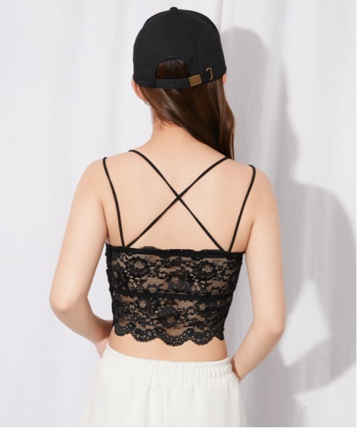 GORGE（ゴージ）の「《総レース×クロスストラップ》キャミソール／全3色（キャミソール・レディース・オフホワイト/ピンク/ブラック・F）」の10枚目の写真