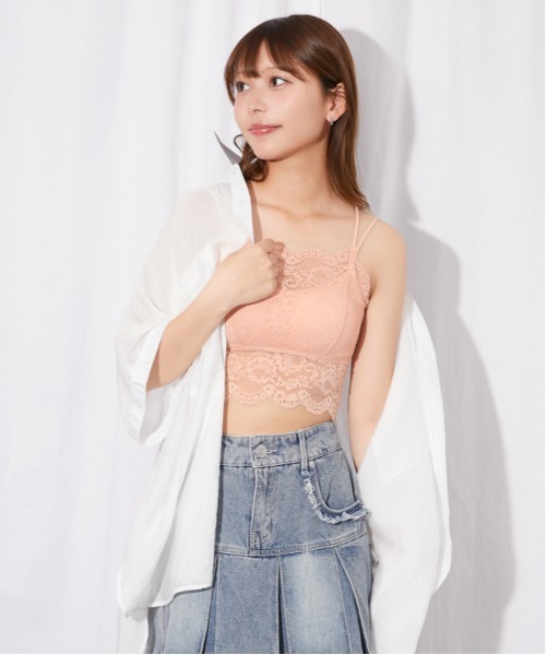 GORGE（ゴージ）の「《総レース×クロスストラップ》キャミソール／全3色（キャミソール・レディース・オフホワイト/ピンク/ブラック・F）」の11枚目の写真