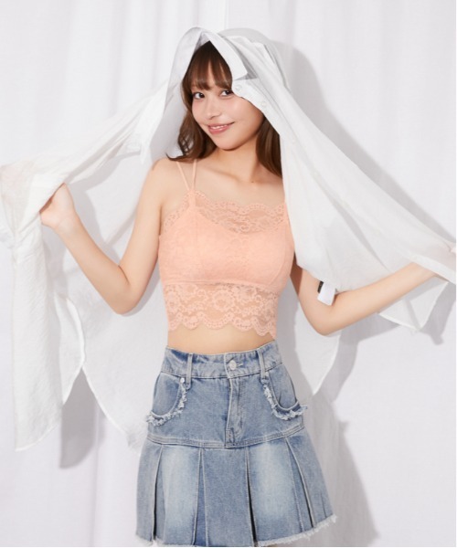 GORGE（ゴージ）の「《総レース×クロスストラップ》キャミソール／全3色（キャミソール・レディース・オフホワイト/ピンク/ブラック・F）」の13枚目の写真