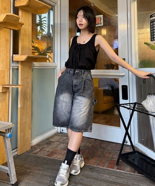 NESPA STUDIO（ネスパスタジオ）の「マリアカーゴバミューダハーフデニムショーツパンツ3カラー[NSSD_7001]（その他パンツ・レディース・ネイビー/ブラック/ブルー・MEDIUM/LARGE/X-LARGE/2XL/SMALL）」の9枚目の写真