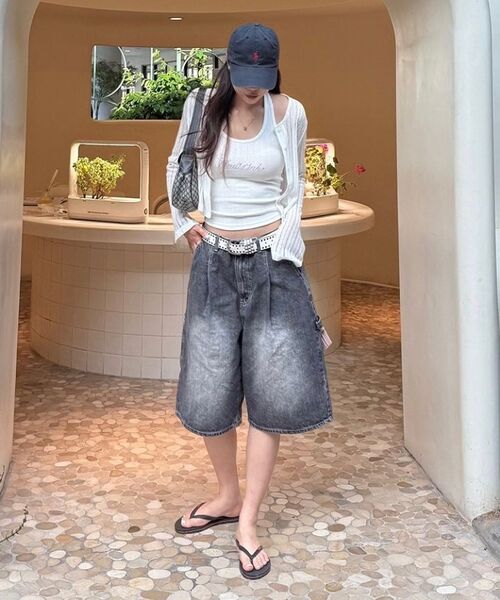NESPA STUDIO（ネスパスタジオ）の「マリアカーゴバミューダハーフデニムショーツパンツ3カラー[NSSD_7001]（その他パンツ・レディース・ネイビー/ブラック/ブルー・MEDIUM/LARGE/X-LARGE/2XL/SMALL）」の10枚目の写真