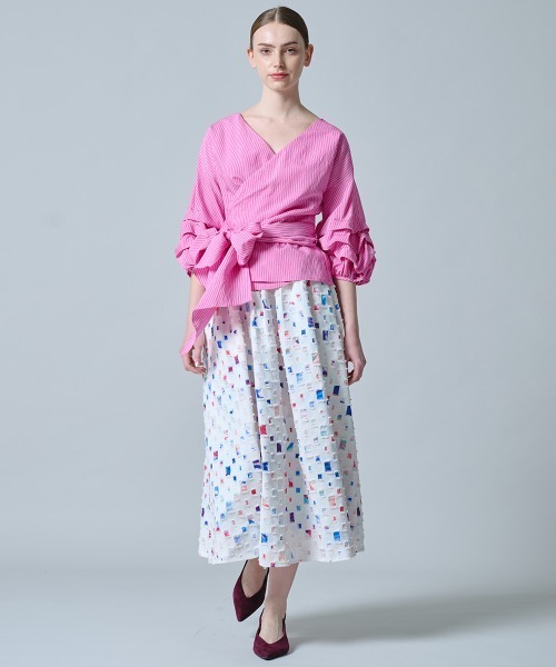 DOUBLE STANDARD CLOTHING(ダブルスタンダードクロージング)の「カシュクールボリュームスリーブブラウス(シャツ/ブラウス・レディース・ピンク・38/36)」の11枚目の写真