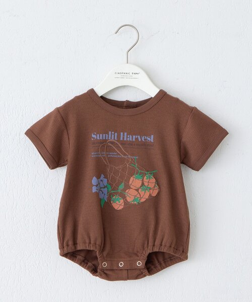 CIAOPANIC TYPY（チャオパニックティピー）の「【BABY】アソート柄リブロンパース【AMALFI】（その他ベビーウェア・キッズ・アイボリー/ブラウン・80）」の2枚目の写真