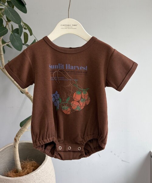 CIAOPANIC TYPY（チャオパニックティピー）の「【BABY】アソート柄リブロンパース【AMALFI】（その他ベビーウェア・キッズ・アイボリー/ブラウン・80）」の6枚目の写真