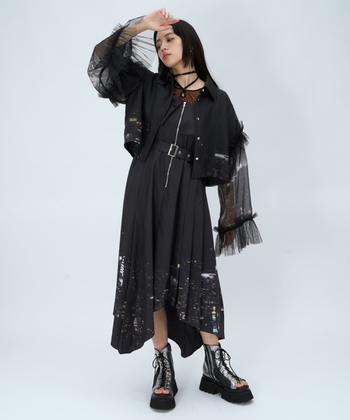 HARE(ハレ)の「YAKEIガラショートシャツ(HARE)(シャツ/ブラウス・レディース・ブラック/ブルー・FREE)」の12枚目の写真