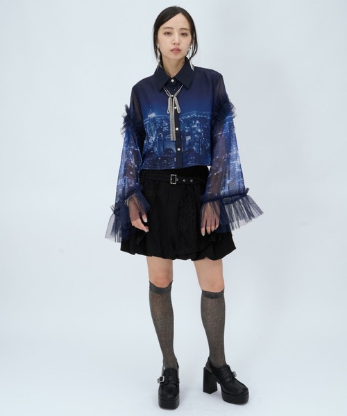 HARE(ハレ)の「YAKEIガラショートシャツ(HARE)(シャツ/ブラウス・レディース・ブラック/ブルー・FREE)」の14枚目の写真