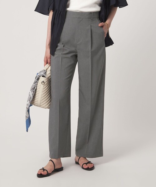green label relaxing（グリーンレーベルリラクシング）の「［size SHORT/TALLあり］トリアセ ワイドストレート パンツ（スラックス・レディース・ライトグレー/ダークグレー・TALL/44/42/40/38/36/34/SHORT/46）」の7枚目の写真