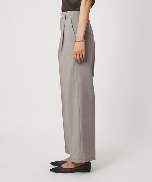 green label relaxing（グリーンレーベルリラクシング）の「［size SHORT/TALLあり］トリアセ ワイドストレート パンツ（スラックス・レディース・ライトグレー/ダークグレー・TALL/44/42/40/38/36/34/SHORT/46）」の12枚目の写真