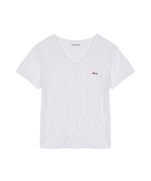 WRINKLE V-NECK TOP_WHITE