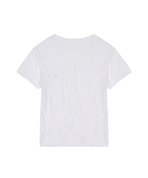 NICK&NICOLE(ニックアンドニコール)の「WRINKLE V-NECK TOP_WHITE(Tシャツ/カットソー・レディース・その他・FREE)」の2枚目の写真