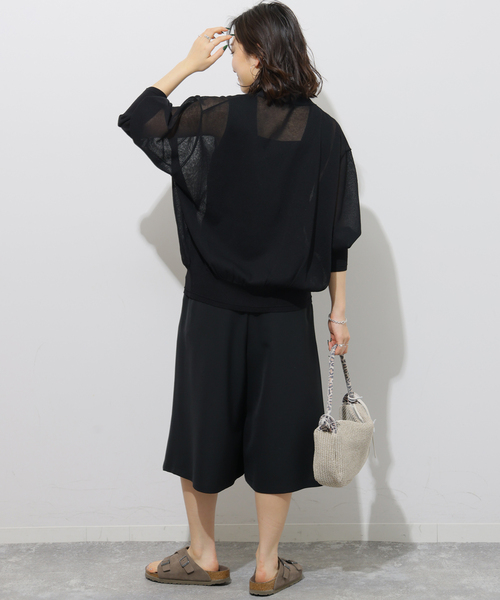 JOURNAL STANDARD relume（ジャーナルスタンダード　レリューム）の「《WEB限定追加3》サマーニットVネックカーディガン（カーディガン/ボレロ・レディース・グレー/ブラック/ブラウン・FREE）」の5枚目の写真