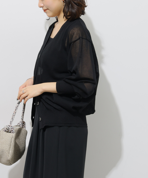 JOURNAL STANDARD relume（ジャーナルスタンダード　レリューム）の「《WEB限定追加3》サマーニットVネックカーディガン（カーディガン/ボレロ・レディース・グレー/ブラック/ブラウン・FREE）」の8枚目の写真