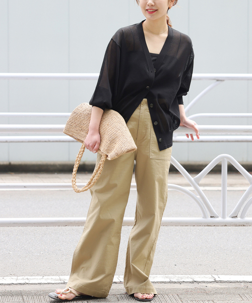 JOURNAL STANDARD relume（ジャーナルスタンダード　レリューム）の「《WEB限定追加3》サマーニットVネックカーディガン（カーディガン/ボレロ・レディース・グレー/ブラック/ブラウン・FREE）」の10枚目の写真