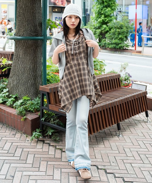 WEGO（ウィゴー）の「WEGO/【26年春夏新作】レースアップイレヘムキャミワンピース（ワンピース・レディース・ブラウン系その他2/ブラック系その他2・FREE）」の21枚目の写真