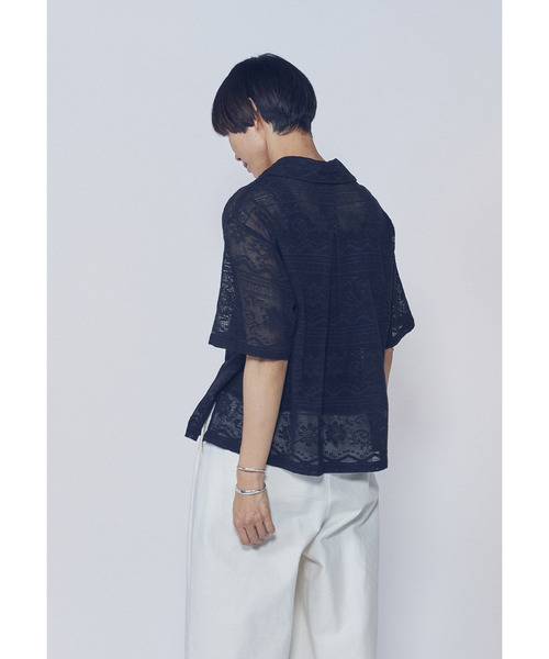 normment(ノーメント)の「【WEB限定】<normment(ノーメント)>コットンレースボタンシャツ(シャツ/ブラウス・レディース・オフホワイト/ブラック系その他3・FREE)」の4枚目の写真