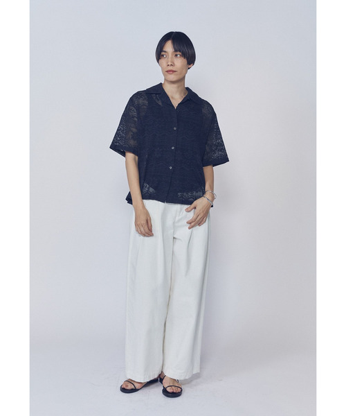 normment(ノーメント)の「【WEB限定】<normment(ノーメント)>コットンレースボタンシャツ(シャツ/ブラウス・レディース・オフホワイト/ブラック系その他3・FREE)」の5枚目の写真