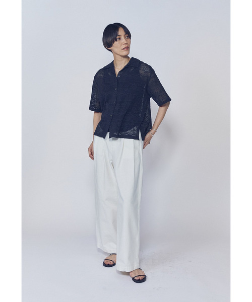 normment(ノーメント)の「【WEB限定】<normment(ノーメント)>コットンレースボタンシャツ(シャツ/ブラウス・レディース・オフホワイト/ブラック系その他3・FREE)」の6枚目の写真