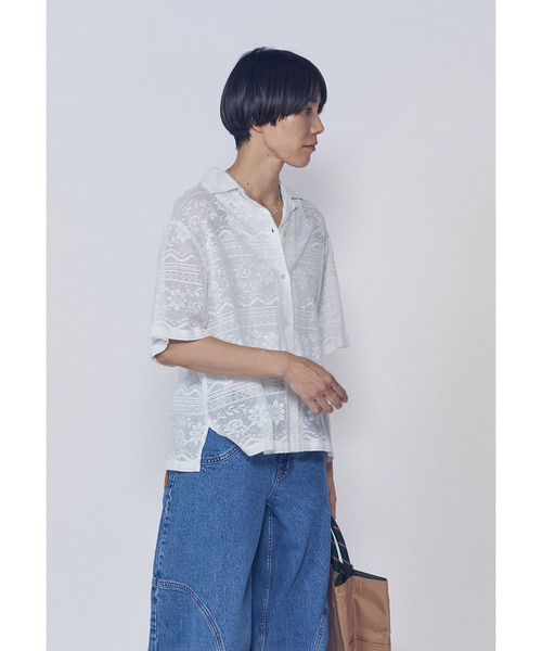 normment（ノーメント）の「【WEB限定】＜normment（ノーメント）＞コットンレースボタンシャツ（シャツ/ブラウス・レディース・オフホワイト/ブラック系その他3・FREE）」の22枚目の写真