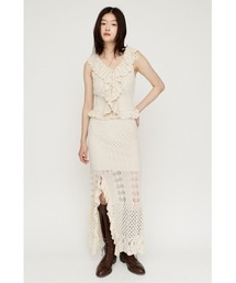 LACE KNITTING CAMI L/OP レースニッティングキャミロングワンピース 夏服 秋服