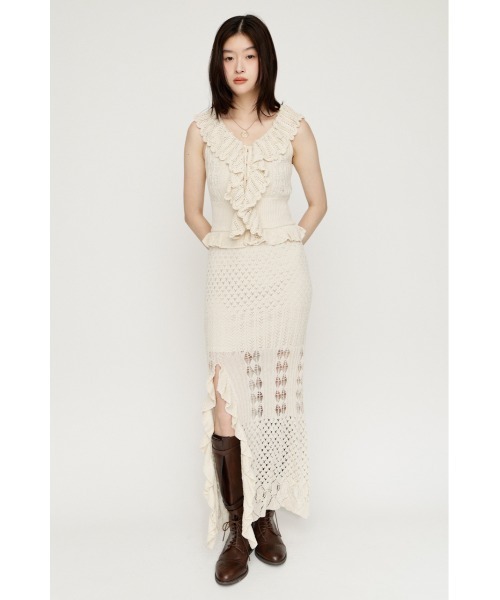 SLY(スライ)の「LACE KNITTING CAMI L/OP レースニッティングキャミロングワンピース 夏服 秋服(ワンピース・レディース・ブラック/アイボリー・FREE)」の17枚目の写真