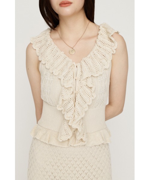 SLY(スライ)の「LACE KNITTING CAMI L/OP レースニッティングキャミロングワンピース 夏服 秋服(ワンピース・レディース・ブラック/アイボリー・FREE)」の15枚目の写真