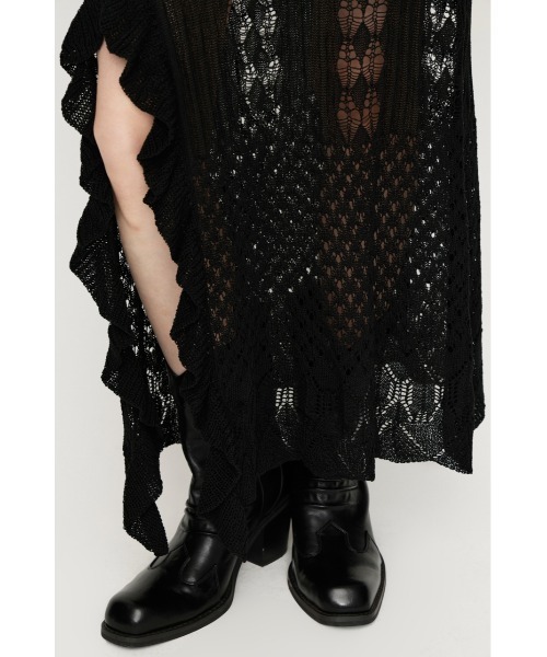 SLY(スライ)の「LACE KNITTING CAMI L/OP レースニッティングキャミロングワンピース 夏服 秋服(ワンピース・レディース・ブラック/アイボリー・FREE)」の9枚目の写真