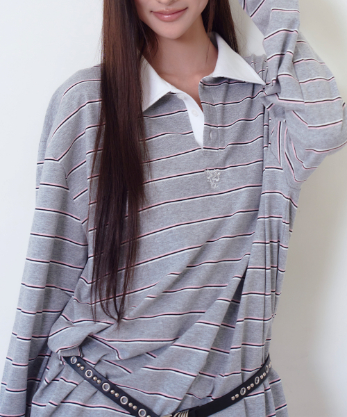 THE GREEN LAB（ザグリーンラボ）の「ピンストライプラグビーTシャツ[ピンク]（スウェット・レディース・その他・FREE）」の19枚目の写真