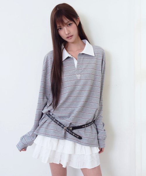THE GREEN LAB（ザグリーンラボ）の「ピンストライプラグビーTシャツ[ピンク]（スウェット・レディース・その他・FREE）」の14枚目の写真