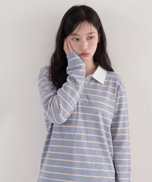 THE GREEN LAB（ザグリーンラボ）の「ピンストライプラグビーTシャツ[ピンク]（スウェット・レディース・その他・FREE）」の7枚目の写真