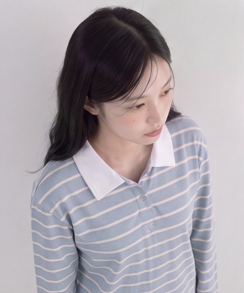 THE GREEN LAB（ザグリーンラボ）の「ピンストライプラグビーTシャツ[ピンク]（スウェット・レディース・その他・FREE）」の8枚目の写真